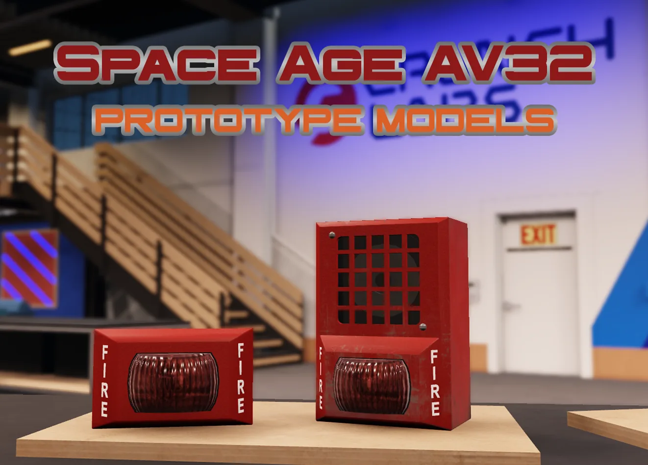 Space Age AV32 fire alarm prototype model preview