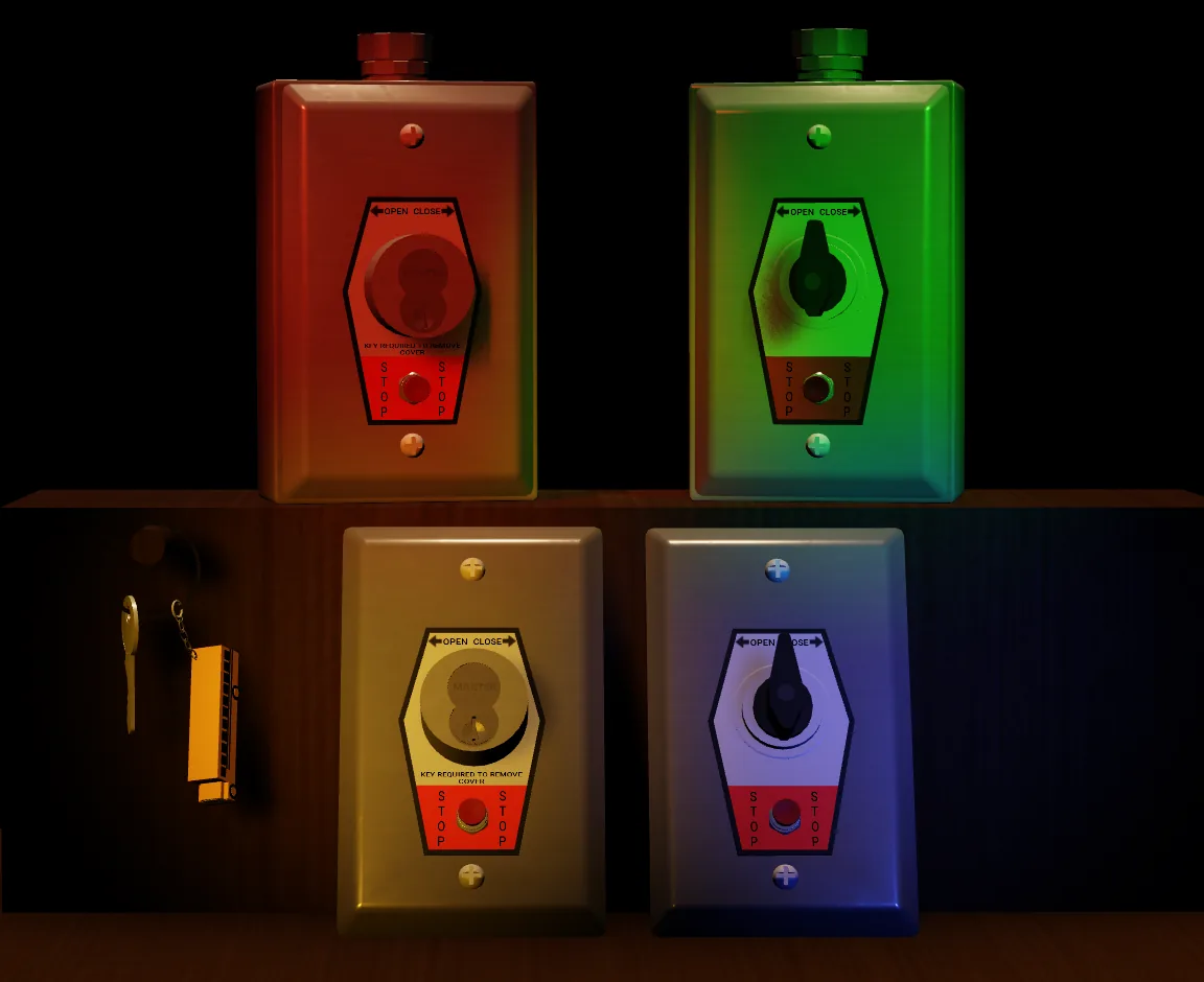 Cornell key switch asset preview with multiple colors